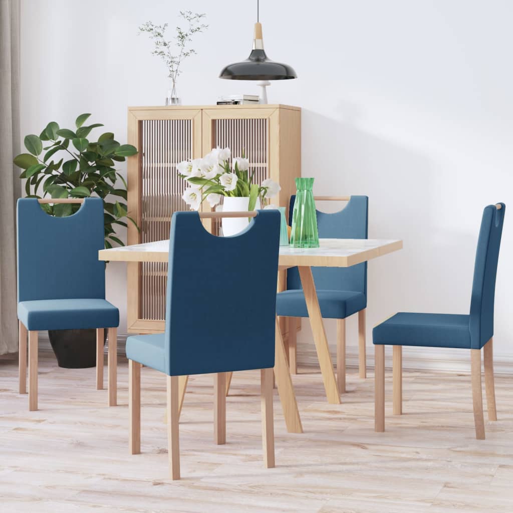 Esszimmerstühle 4 Stk. Blau Stoff