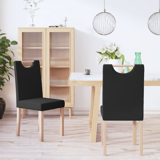 Esszimmerstühle 2 Stk. Schwarz Stoff
