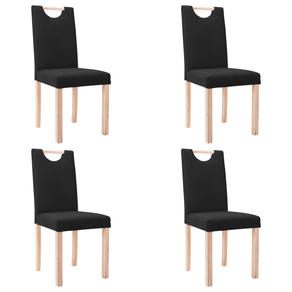 Esszimmerstühle 4 Stk. Schwarz Stoff