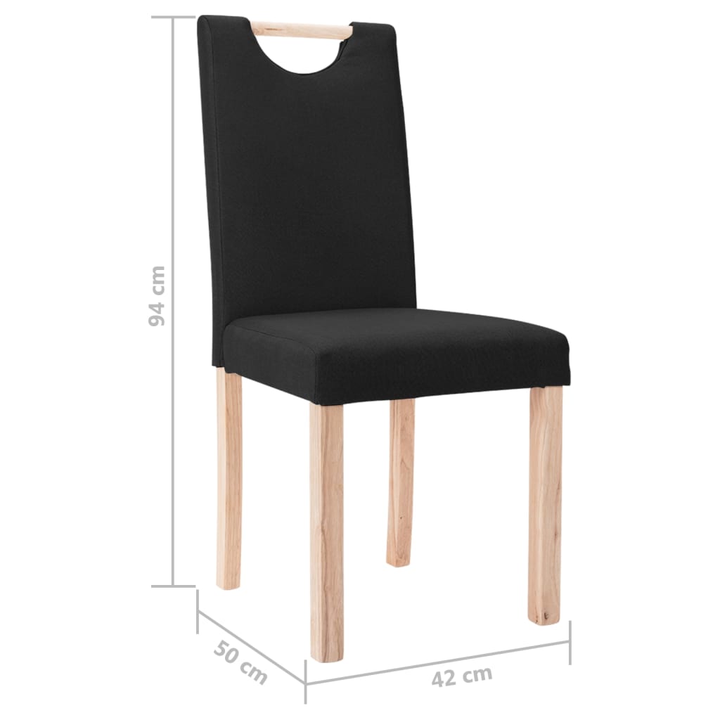 Esszimmerstühle 4 Stk. Schwarz Stoff