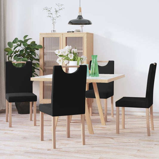 Esszimmerstühle 4 Stk. Schwarz Stoff