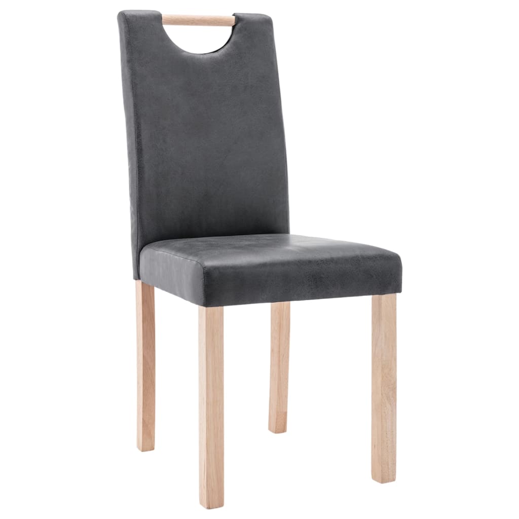 Esszimmerstühle 4 Stk. Grau Wildleder-Optik