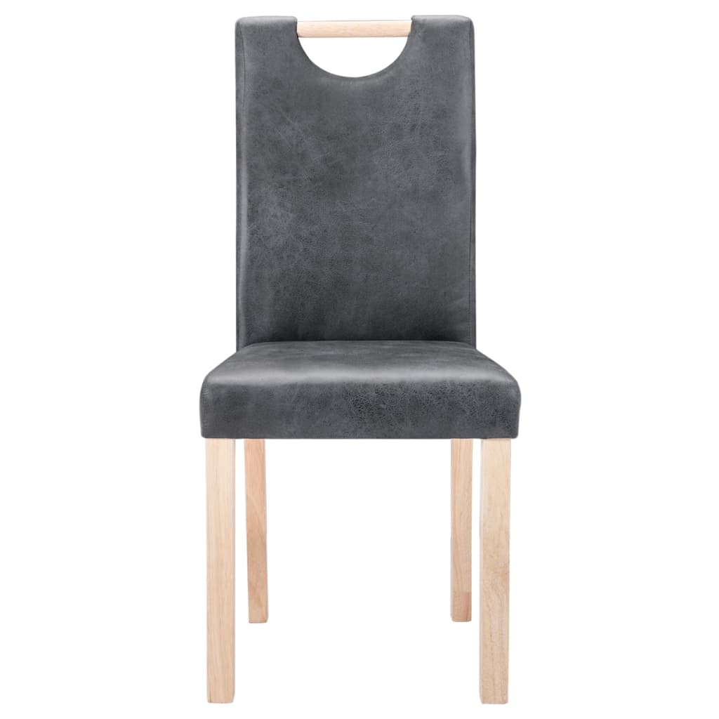 Esszimmerstühle 4 Stk. Grau Wildleder-Optik