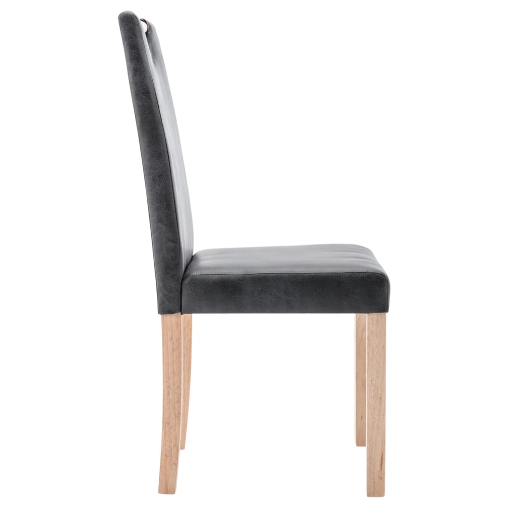 Esszimmerstühle 4 Stk. Grau Wildleder-Optik
