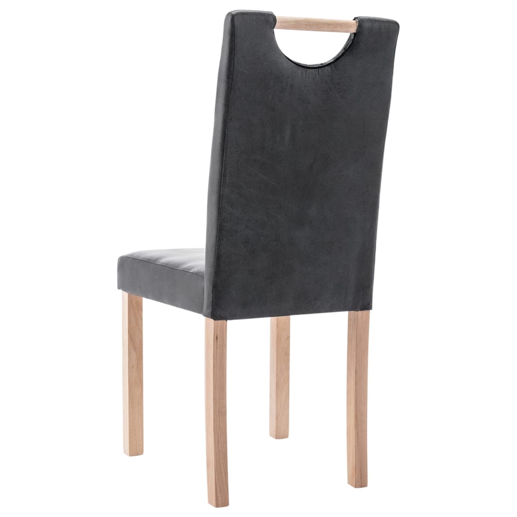 Esszimmerstühle 4 Stk. Grau Wildleder-Optik