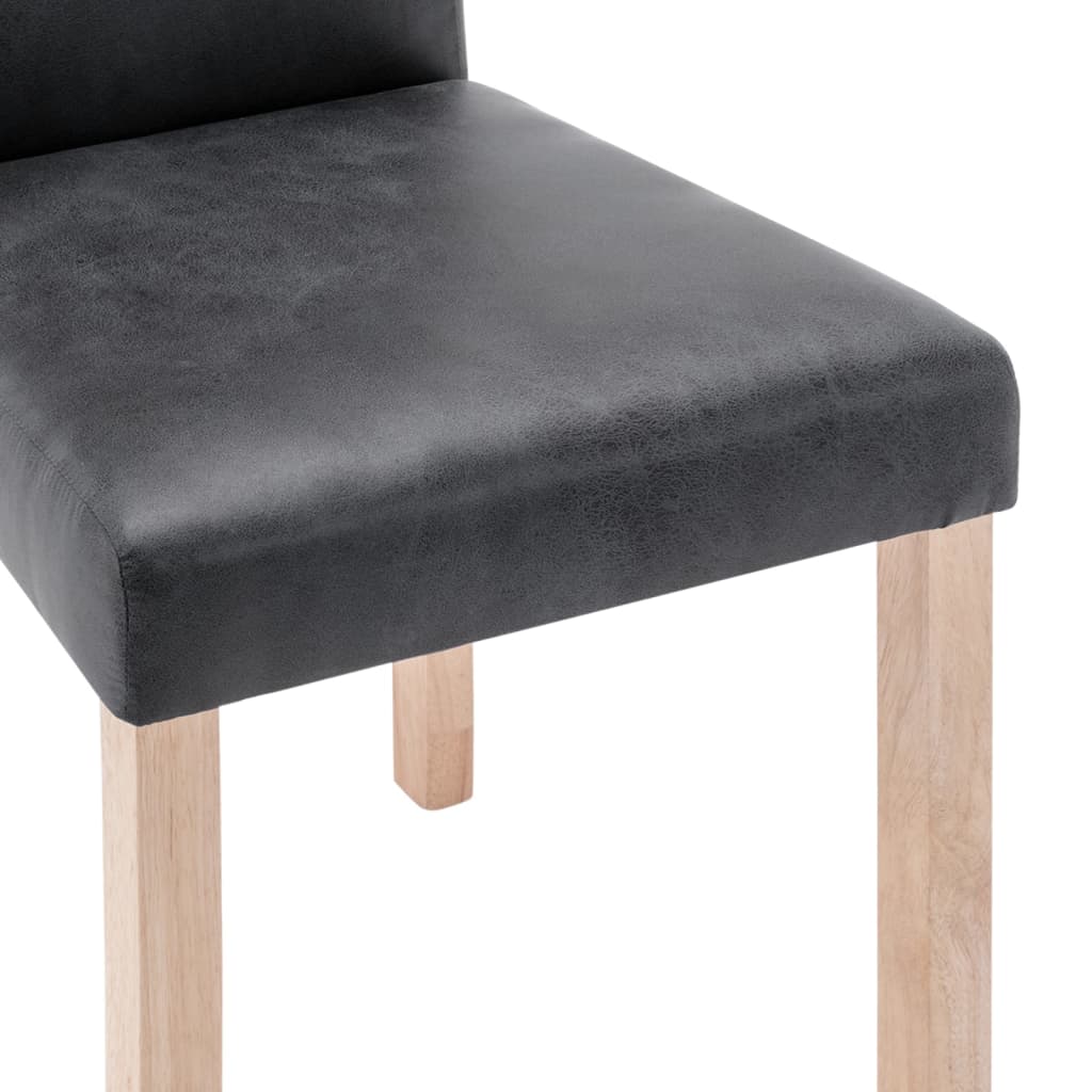Esszimmerstühle 4 Stk. Grau Wildleder-Optik
