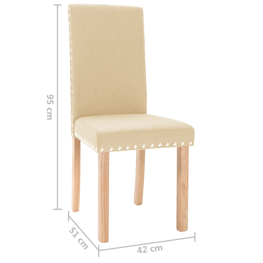 Esszimmerstühle 4 Stk. Creme Stoff