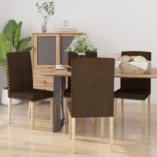 Esszimmerstühle 4 Stk. Braun Stoff