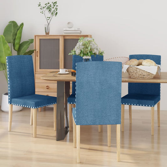 Esszimmerstühle 4 Stk. Blau Stoff