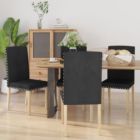 Esszimmerstühle 4 Stk. Schwarz Stoff