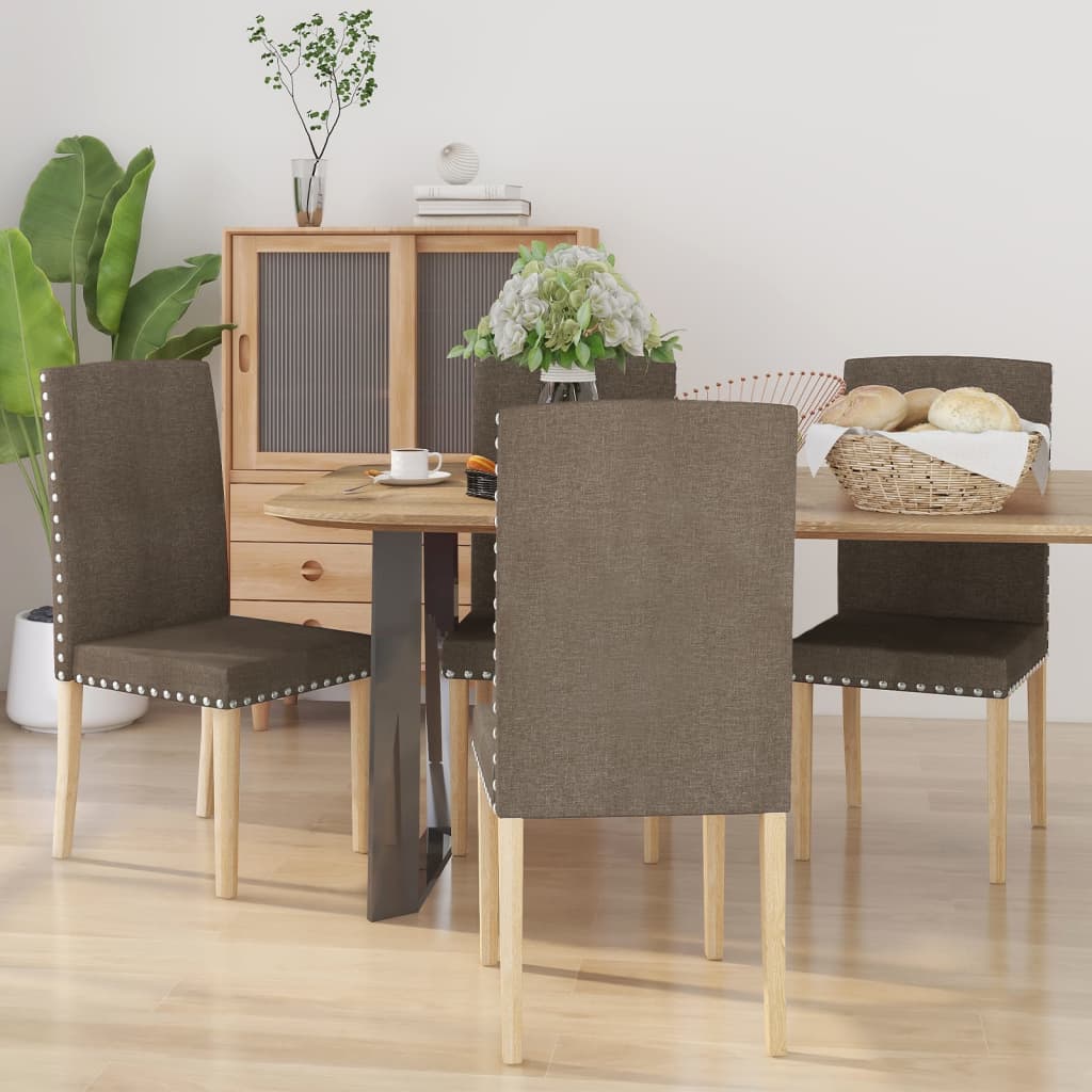 Esszimmerstühle 4 Stk. Taupe Stoff