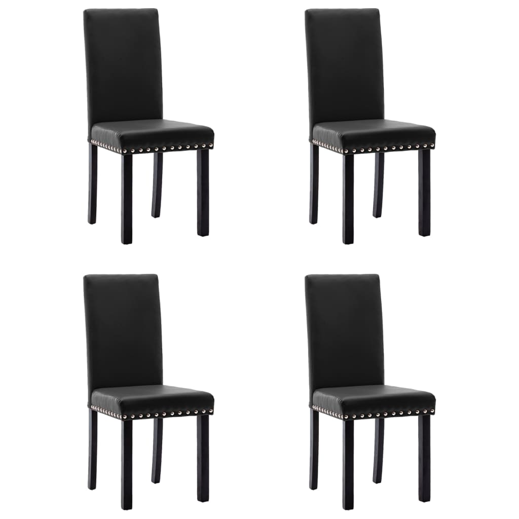 Esszimmerstühle 4 Stk. Schwarz PVC
