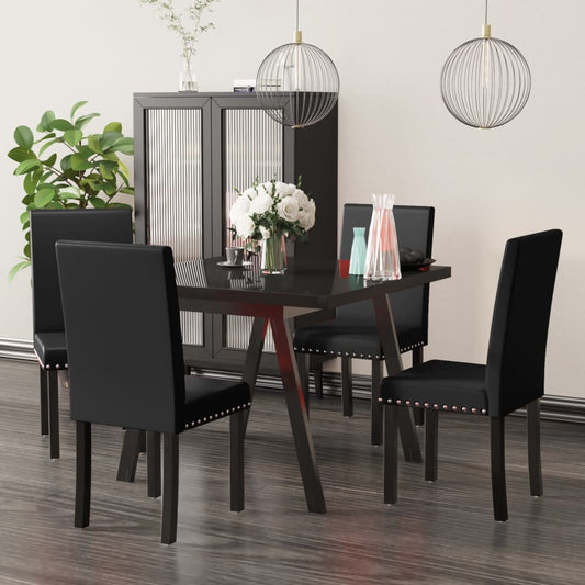Esszimmerstühle 4 Stk. Schwarz PVC