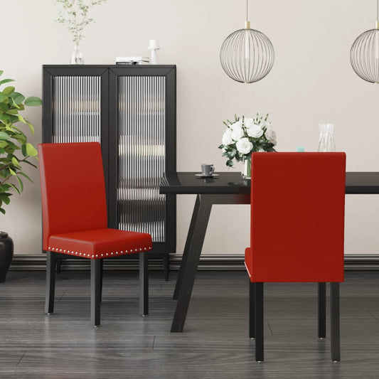 Esszimmerstühle 2 Stk. Weinrot PVC