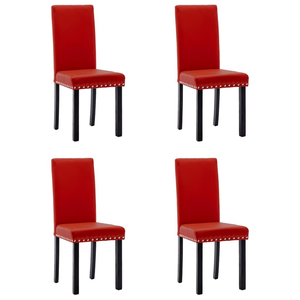 Esszimmerstühle 4 Stk. Weinrot PVC