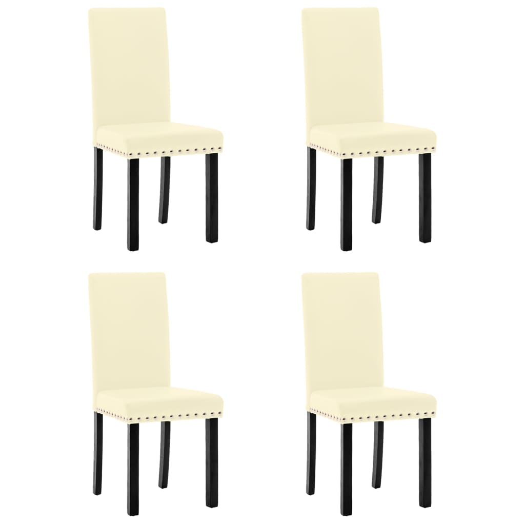 Esszimmerstühle 4 Stk. Creme PVC