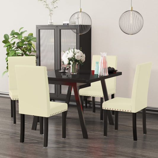 Esszimmerstühle 4 Stk. Creme PVC