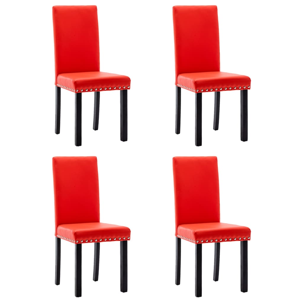 Esszimmerstühle 4 Stk. Rot PVC