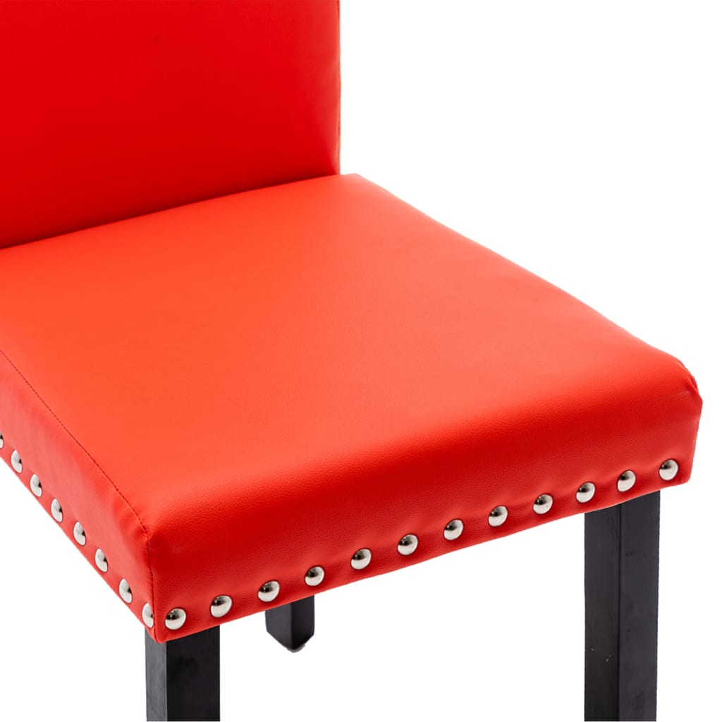 Esszimmerstühle 4 Stk. Rot PVC