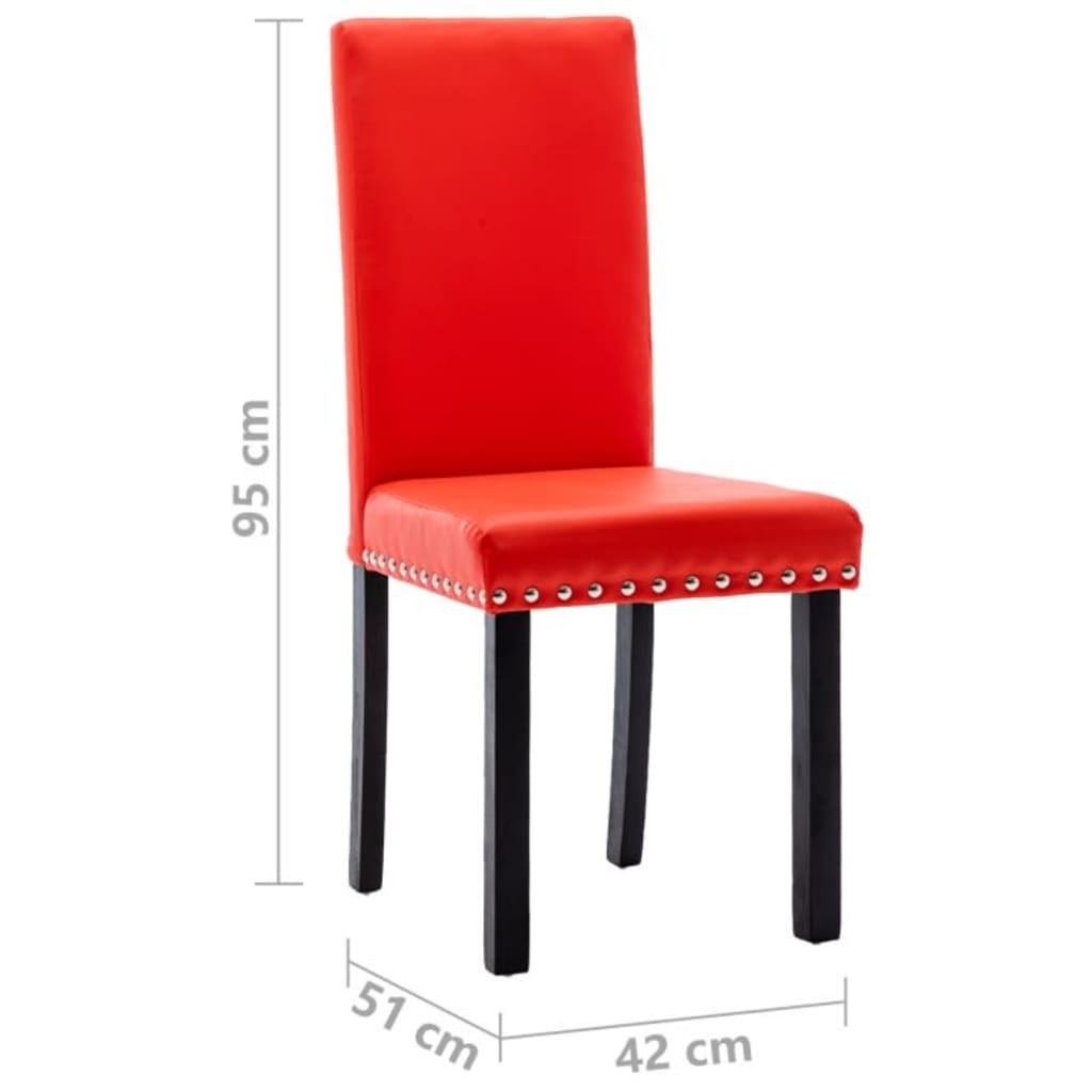 Esszimmerstühle 4 Stk. Rot PVC