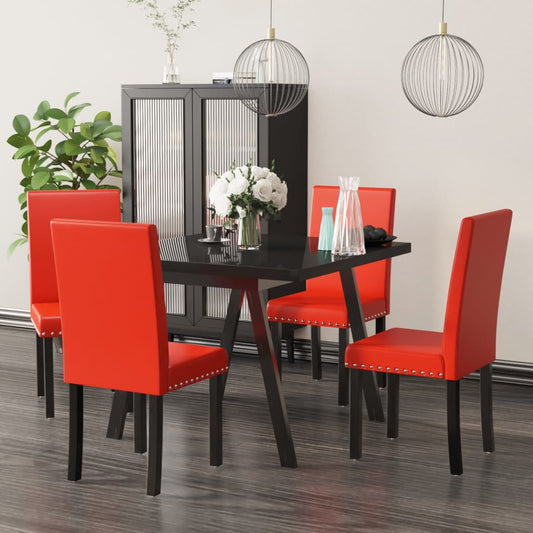 Esszimmerstühle 4 Stk. Rot PVC