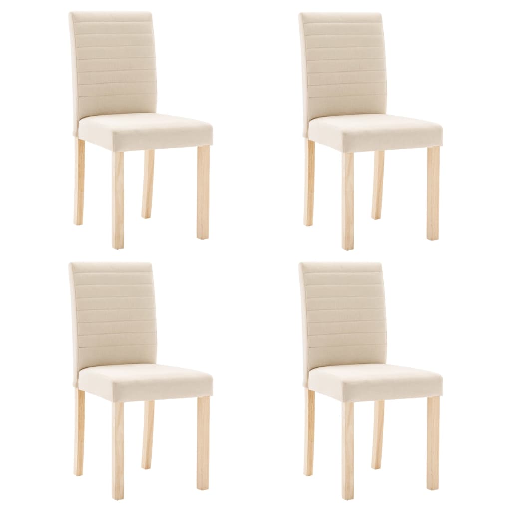 Esszimmerstühle 4 Stk. Creme Stoff
