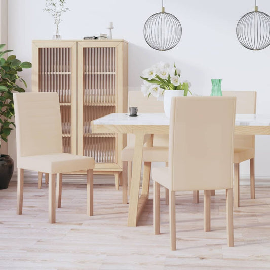 Esszimmerstühle 4 Stk. Creme Stoff