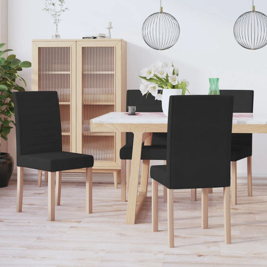 Esszimmerstühle 4 Stk. Schwarz Stoff