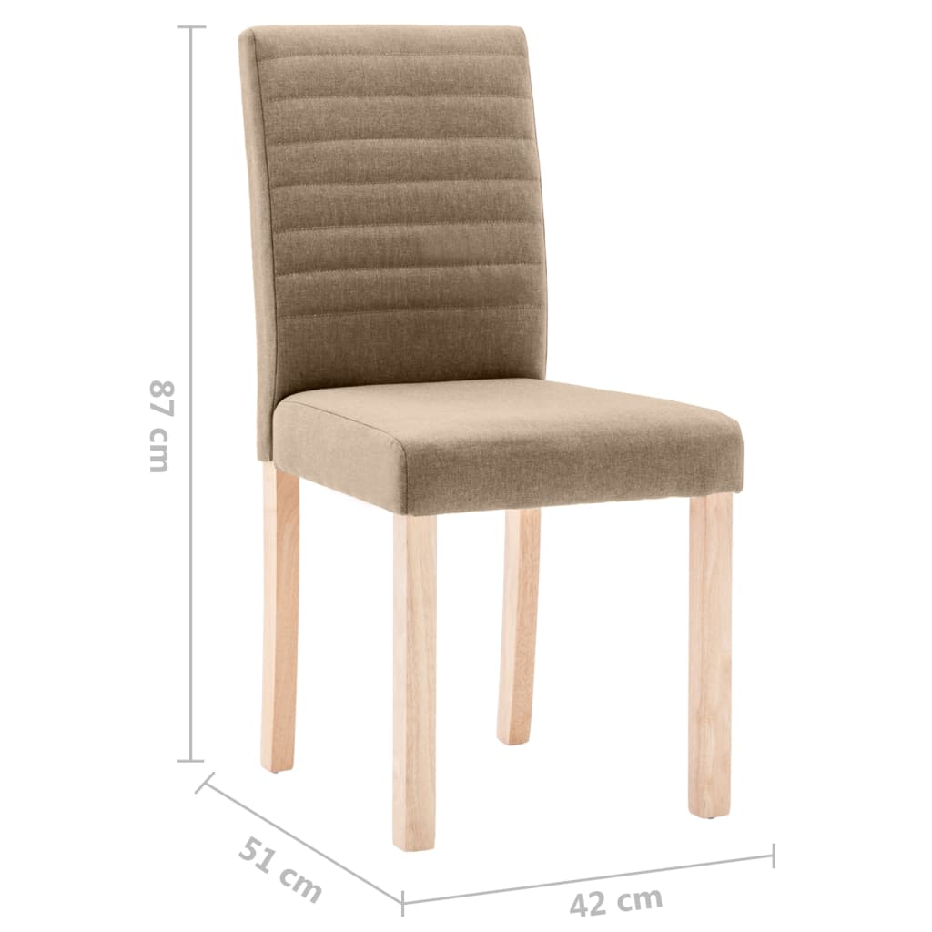 Esszimmerstühle 2 Stk. Taupe Stoff