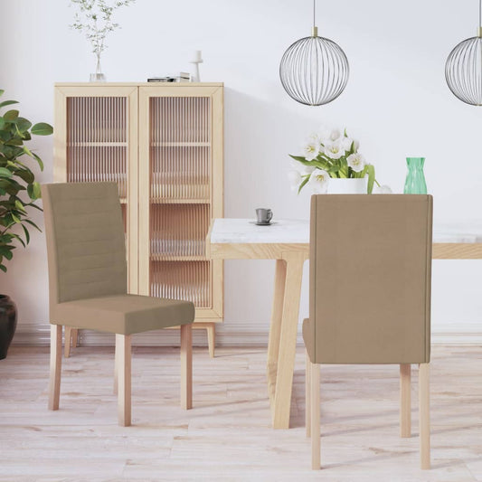 Esszimmerstühle 2 Stk. Taupe Stoff