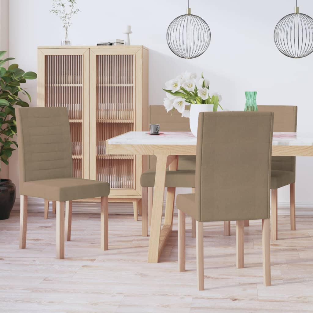 Esszimmerstühle 4 Stück Taupe Stoff