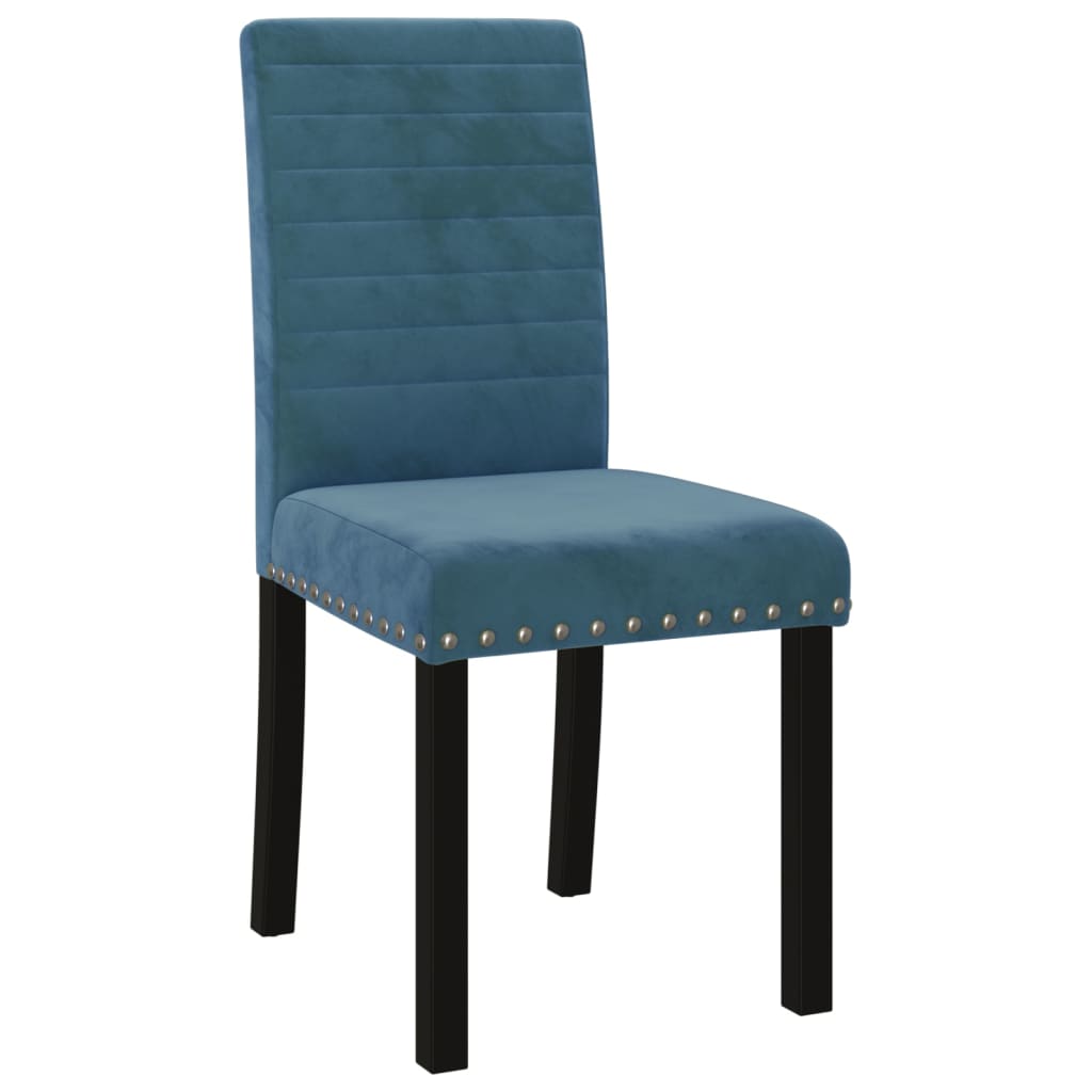 Esszimmerstühle 4 Stk. Blau Samt
