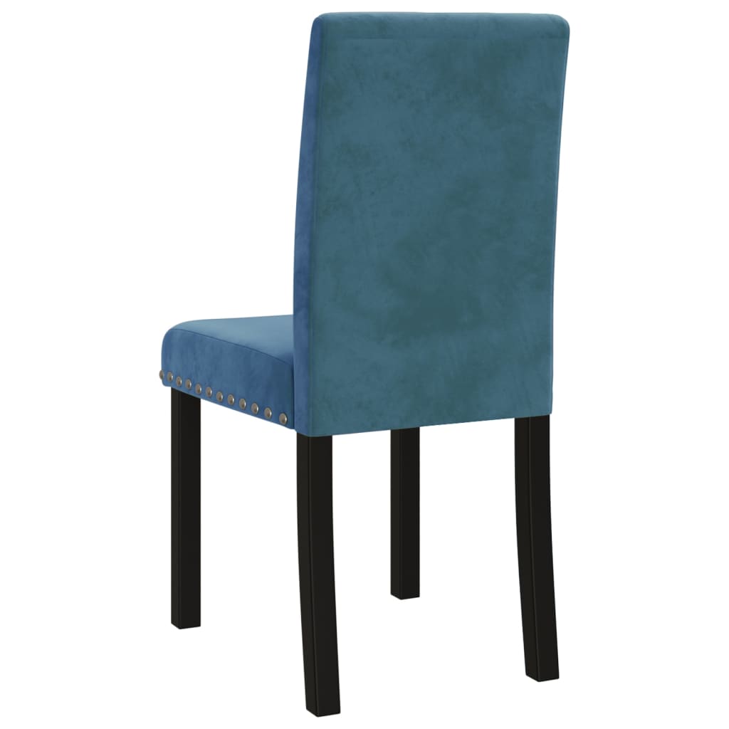 Esszimmerstühle 4 Stk. Blau Samt