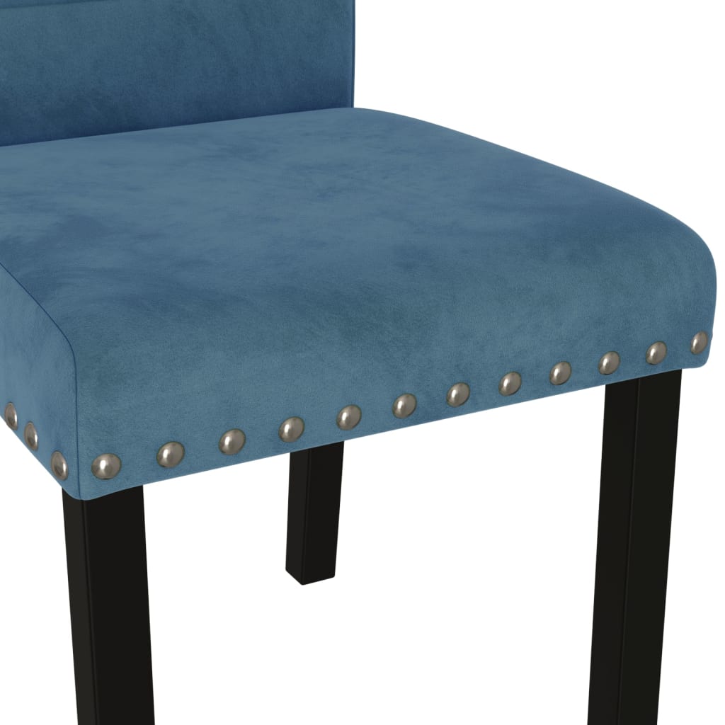 Esszimmerstühle 4 Stk. Blau Samt