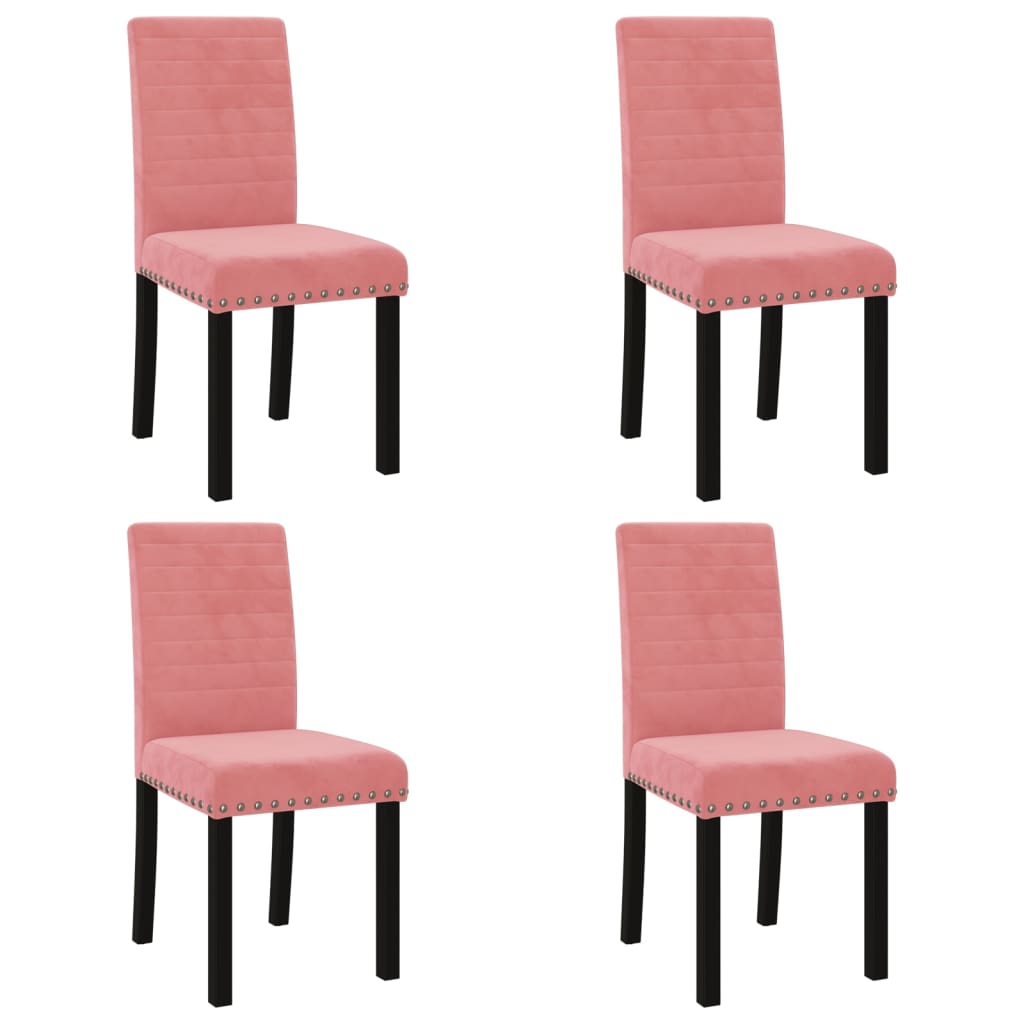 Esszimmerstühle 4 Stk. Rosa Samt