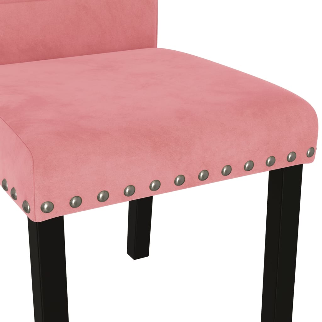 Esszimmerstühle 4 Stk. Rosa Samt