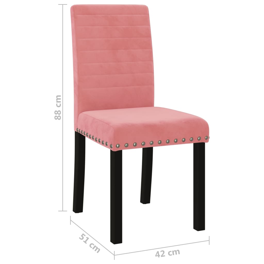 Esszimmerstühle 4 Stk. Rosa Samt