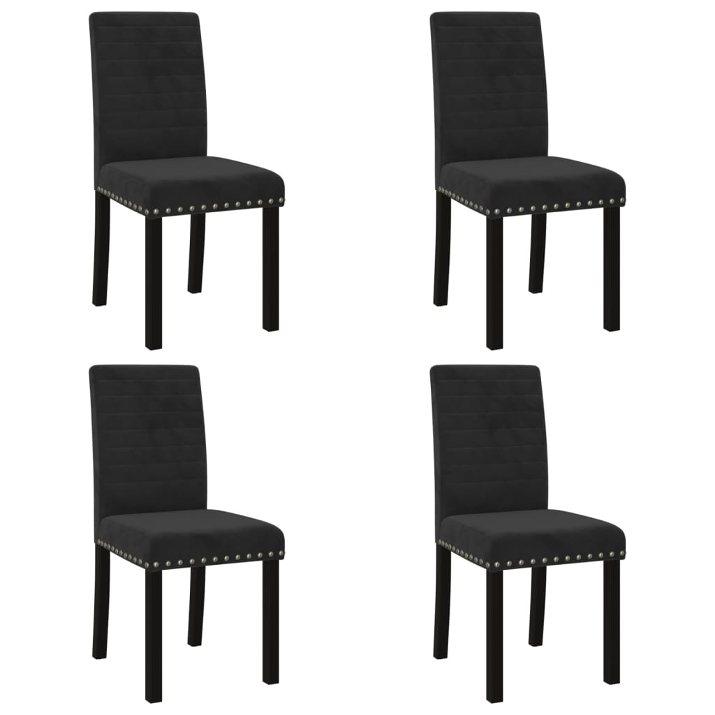 Esszimmerstühle 4 Stk. Schwarz Samt