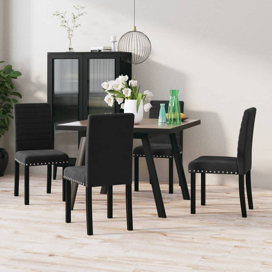 Esszimmerstühle 4 Stk. Schwarz Samt