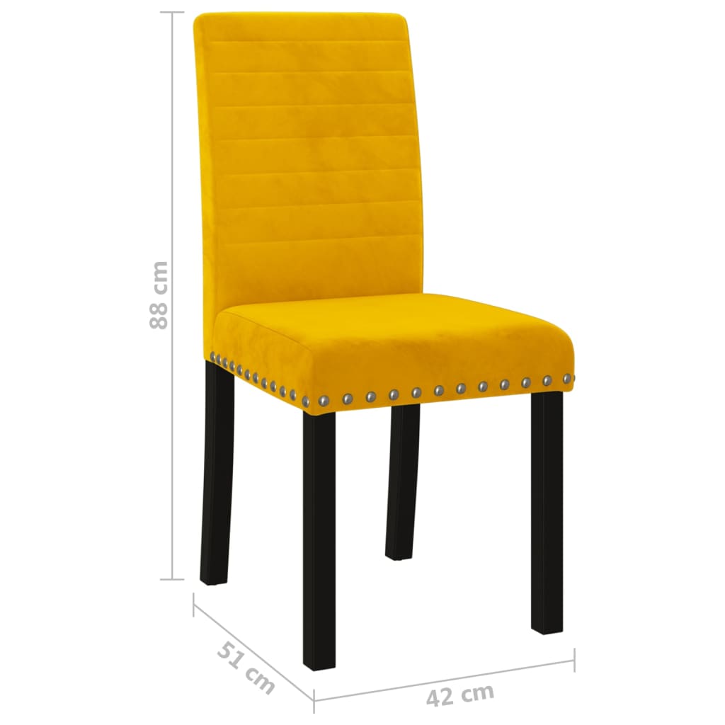 Esszimmerstühle 4 Stk. Gelb Samt