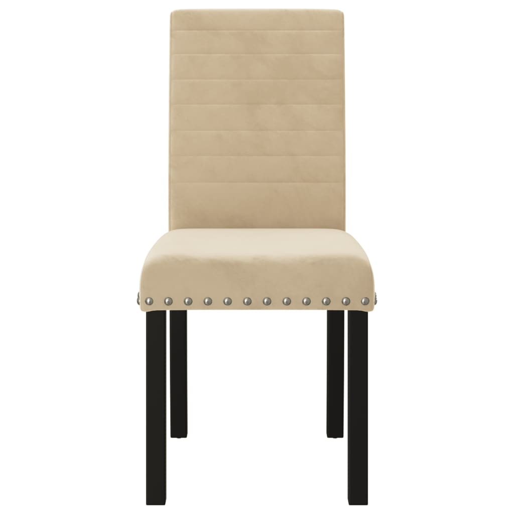 Esszimmerstühle 4 Stk. Creme Samt