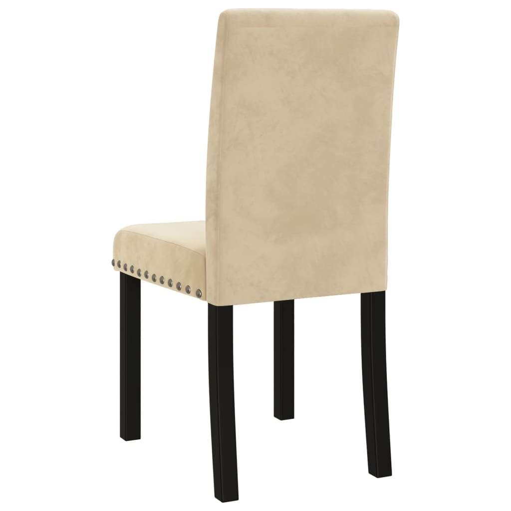 Esszimmerstühle 4 Stk. Creme Samt