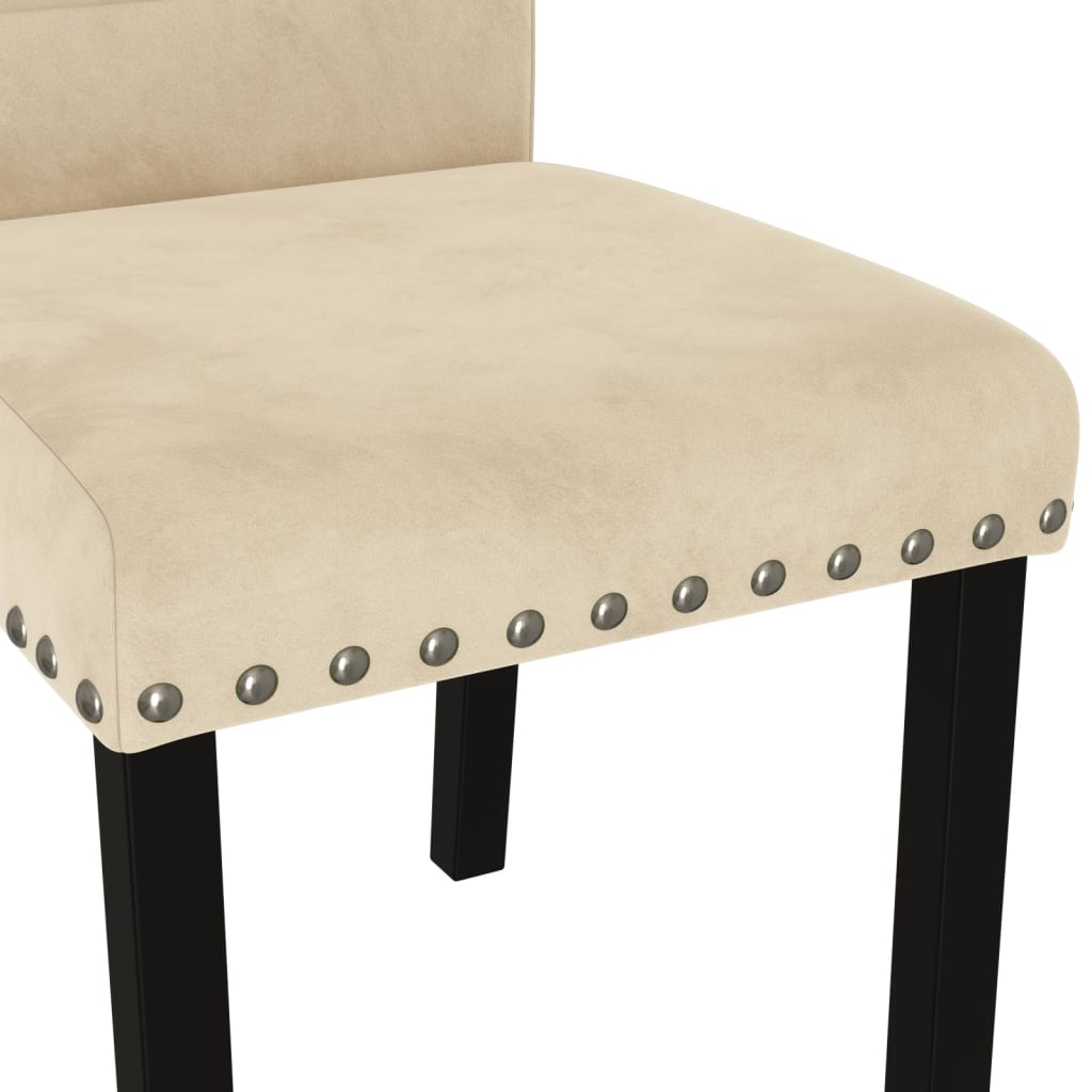 Esszimmerstühle 4 Stk. Creme Samt