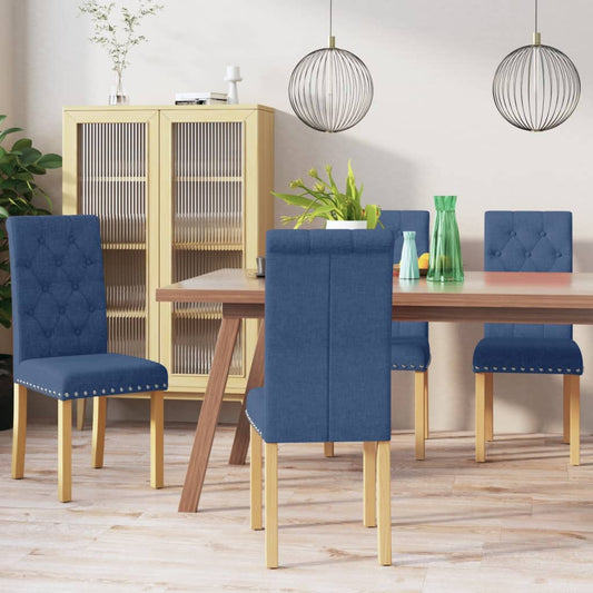 Esszimmerstühle 4 Stk. Blau Stoff