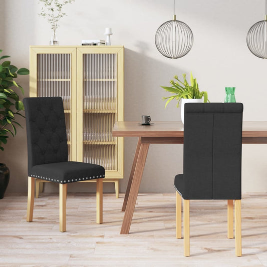 Esszimmerstühle 2 Stk. Schwarz Stoff