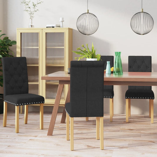 Esszimmerstühle 4 Stk. Schwarz Stoff