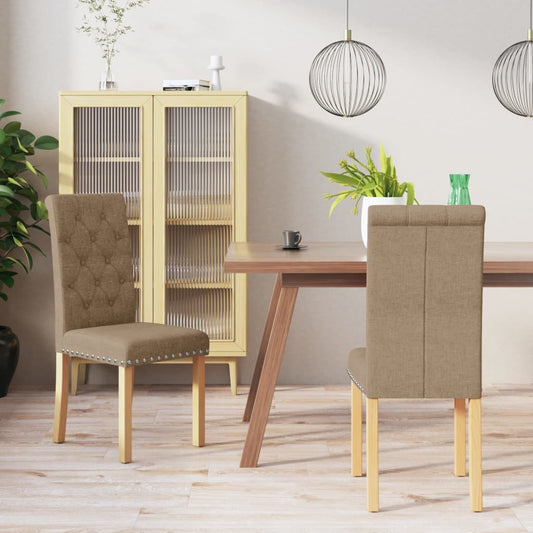 Esszimmerstühle 2 Stk. Taupe Stoff