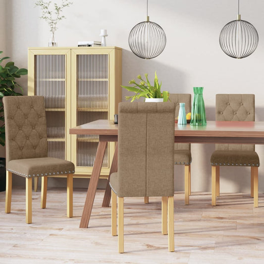 Esszimmerstühle 4 Stk. Taupe Stoff