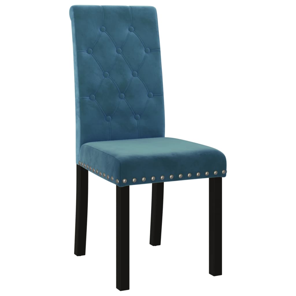 Esszimmerstühle 4 Stk. Blau Samt