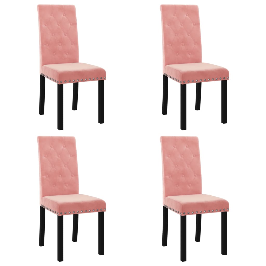 Esszimmerstühle 4 Stk. Rosa Samt